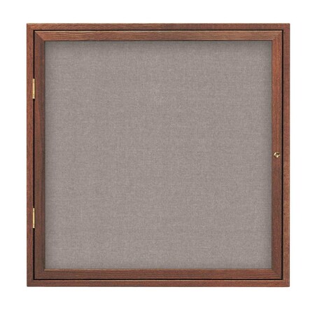 United Visual Products Triple Door Enclosed Radius EZ Tack Board, 72"x48", Gold/Green UV70055EZ-GREEN-GOLD